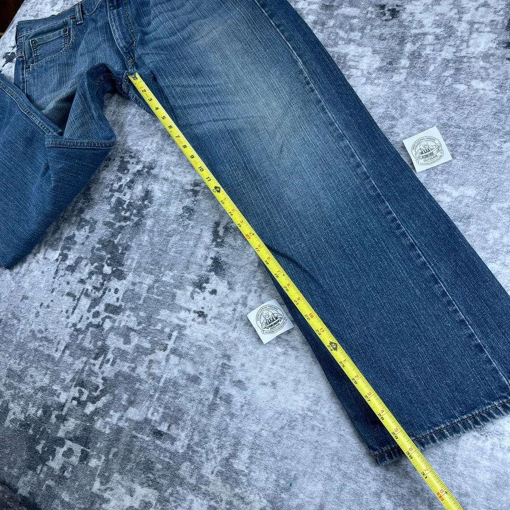 Levi Strauss & CO Mens 36x32 569 Loose Straight Denim Jeans Blue Solid Baggy - Picture 5 of 13